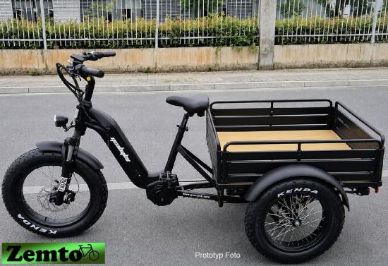 Elektro Dreirad Zemto-Revom Trike Pritsche, Mittelmotor , dicke Reifen Vorbestellbar